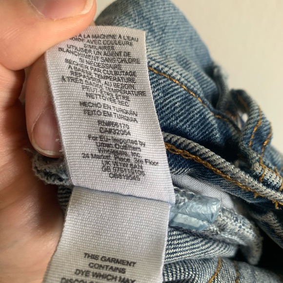 Free People We the Free Blue Distressed Knee/Hem High Waisted Skinny Jeans - Picture 6 of 7